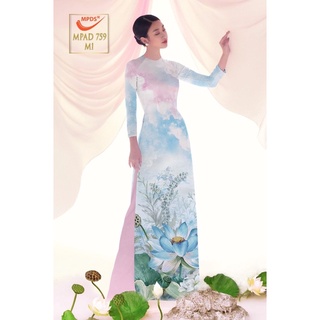 Vải áo dài hoa sen