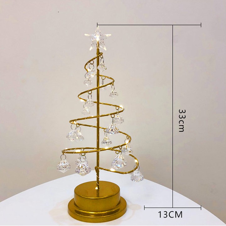 Cây thông noel có đèn led treo kim cương lấp lánh. tặng săn pin