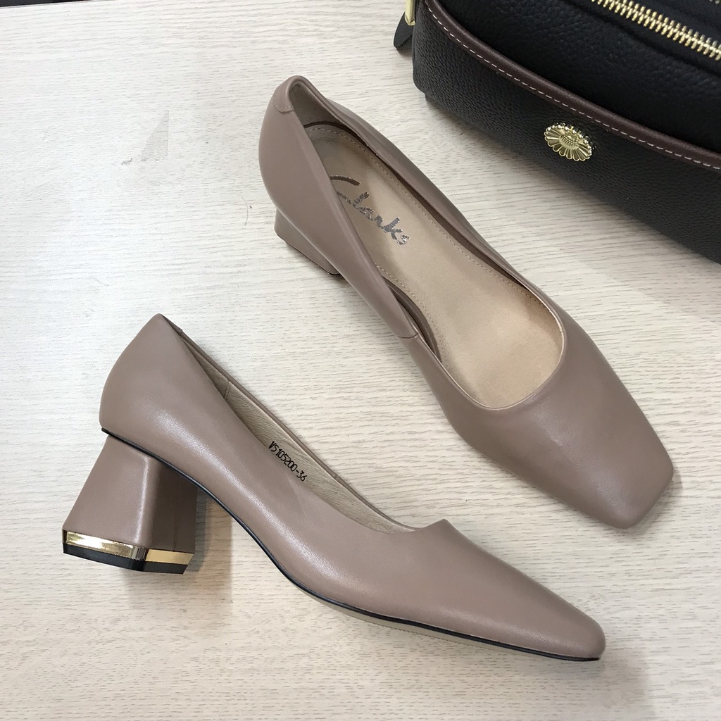 Giầy Cao Gót Nữ Da Thật Gót Trụ Cao 5cm VNXK