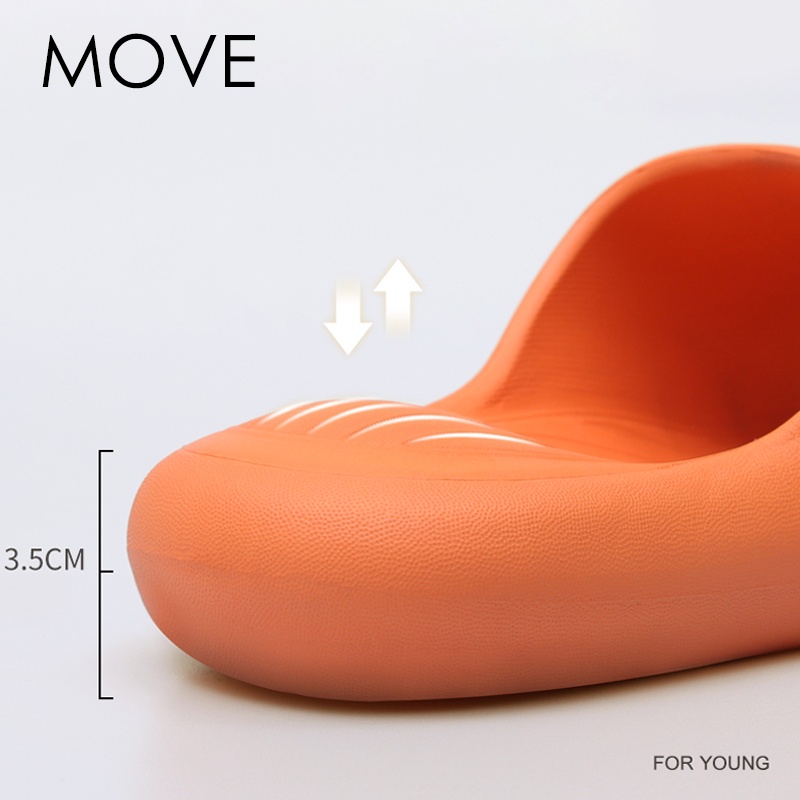 Dép chống trơn trượt, dép bánh mì quai ngang MOVE đế nâng massage chân siêu bền lại còn êm đềm nữa