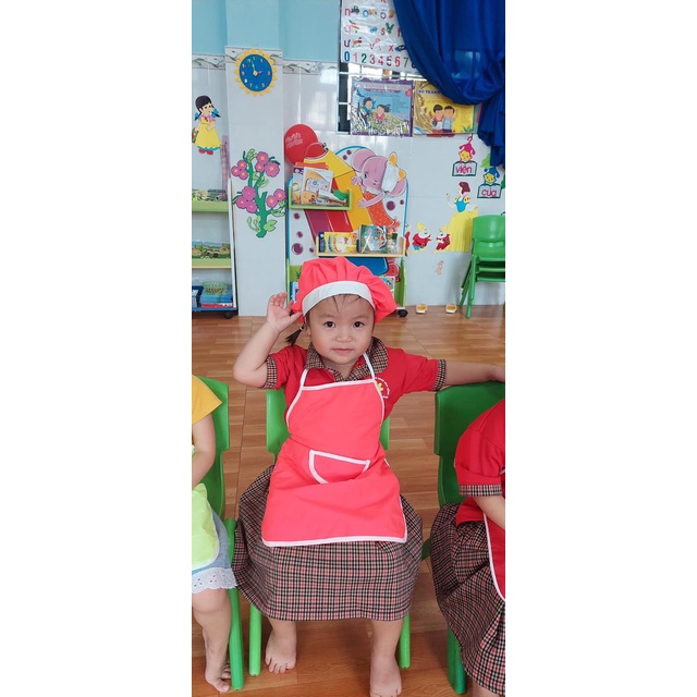 Tạp dề cho bé và cô loại đẹp 8 màu