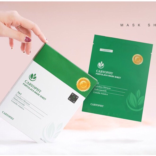 Hộp Mặt Nạ Trị Mụn Chuyên Sâu Caryophy Portulaca Mask Sheet Hàn Quốc | BigBuy360 - bigbuy360.vn
