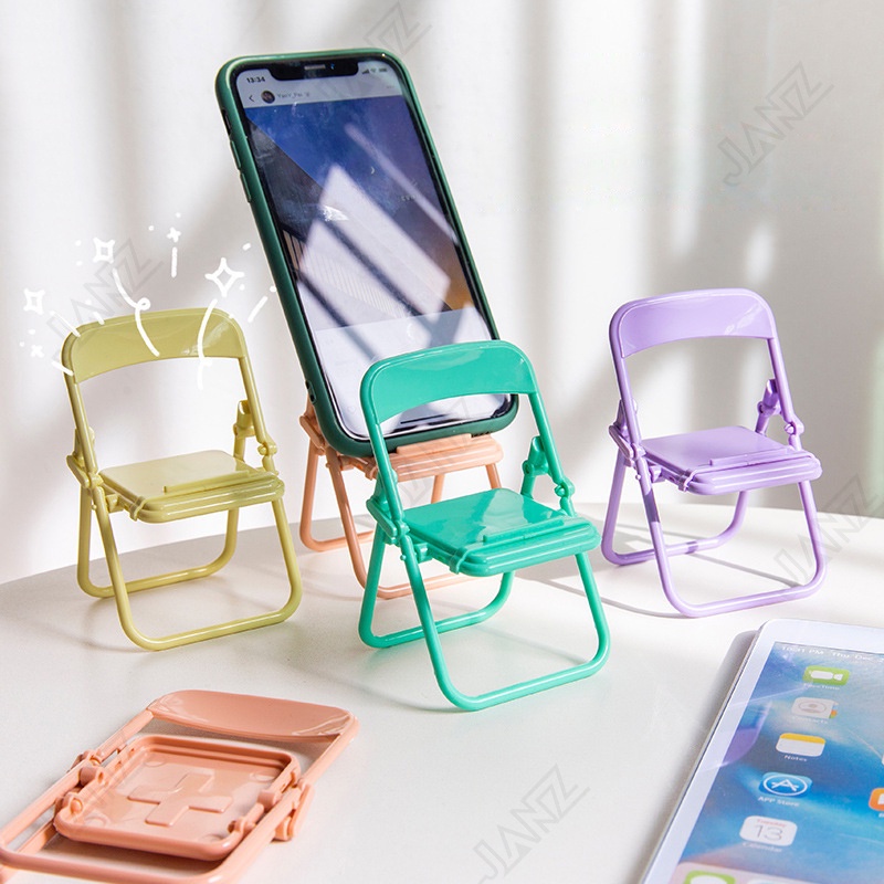 Giá đỡ điện thoại hình ghế ngồi nhiều màu sắc có thể gấp gọn trang trí