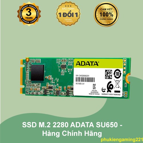 Ổ Cứng SSD M.2 2280 ADATA SU650 - Hàng Chính Hãng