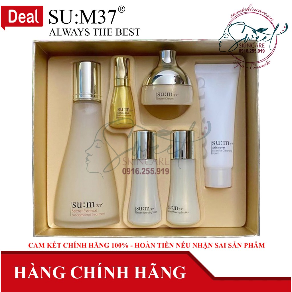 Bộ Nước Thần Cho Da Căng Mượt Sum37 Secret Essence Special Set 6pcs