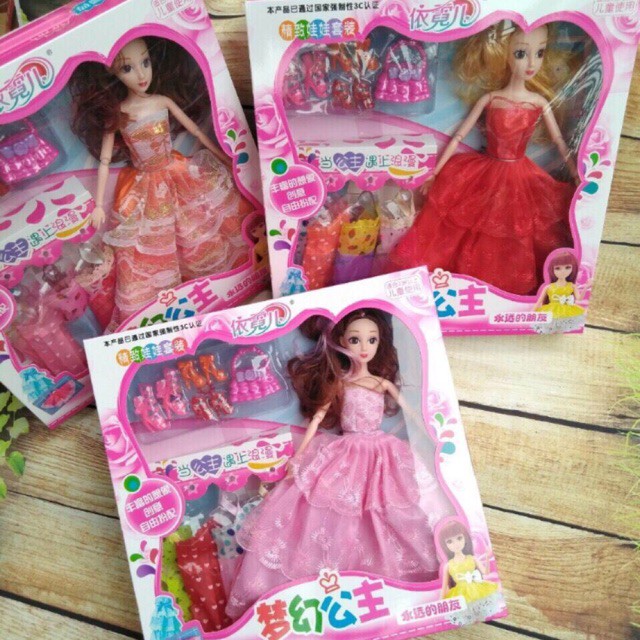 Hộp Đồ Chơi Búp Bê Barbie Thời Trang Có Khớp Xoay Và Phụ Kiện Đi Kèm Dành Cho Bé