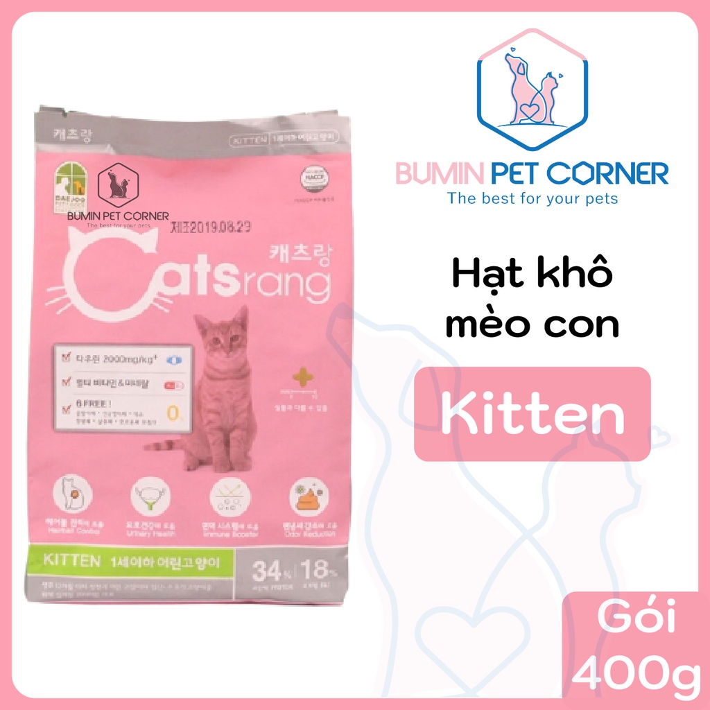 Catsrang Kitten 400g - Thức ăn hạt khô cho mèo con Catsrang Kitten gói 400g