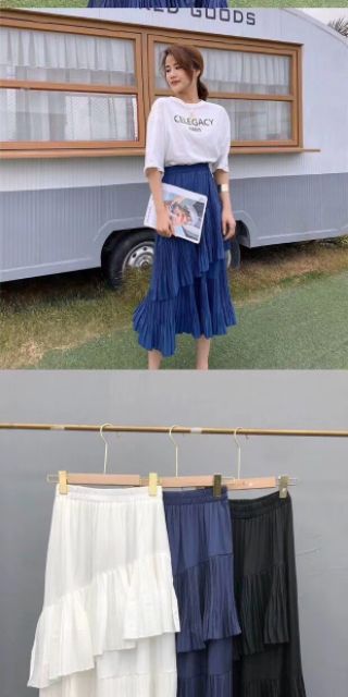 Chân váy xéo tầng dễ thương | BigBuy360 - bigbuy360.vn