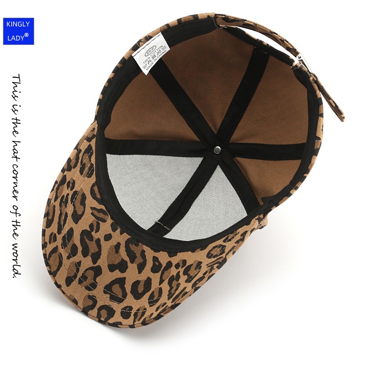 Mũ lưỡi trai bóng chày họa tiết da báo phong cách thời trang đường phố Âu Mỹ