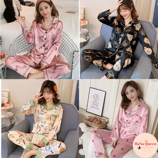 Ảnh chụp [Xả Kho] Bộ đồ ngủ Pijama lụa nữ dài tay cực xinh tại Hà Nội