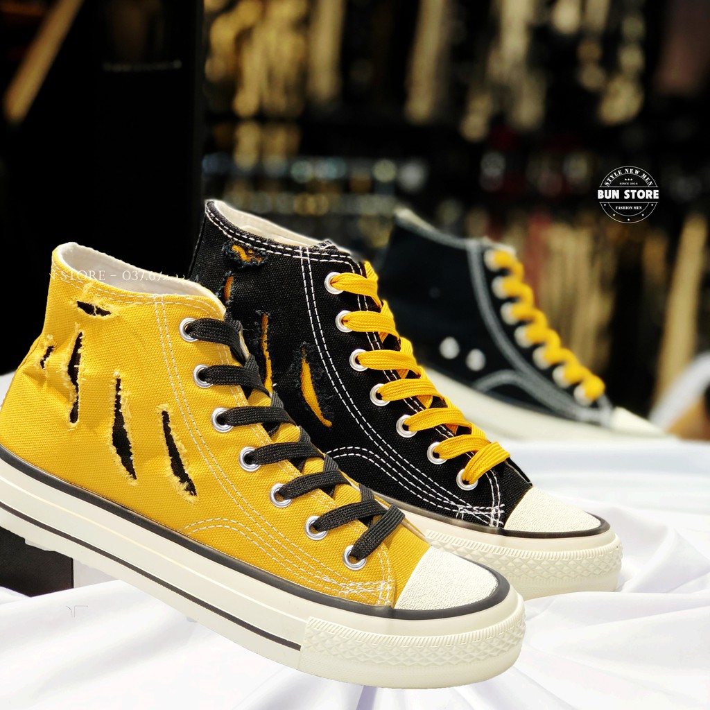 GIÀY THỂ THAO NAM SNEAKER CỔ CAO ĐẸP MIX RÁCH PHONG CÁCH TRẺ TRUNG CV409 LOẠI 1