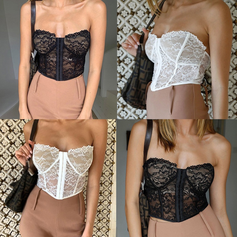 Áo Lót Ren Hoa Xuyên Thấu Không Dây Hở Lưng Gợi Cảm Cho Nữ