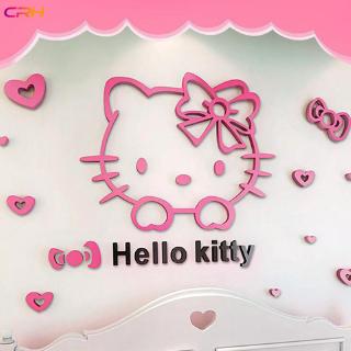Giấy dán tường hình mèo Hello Kitty