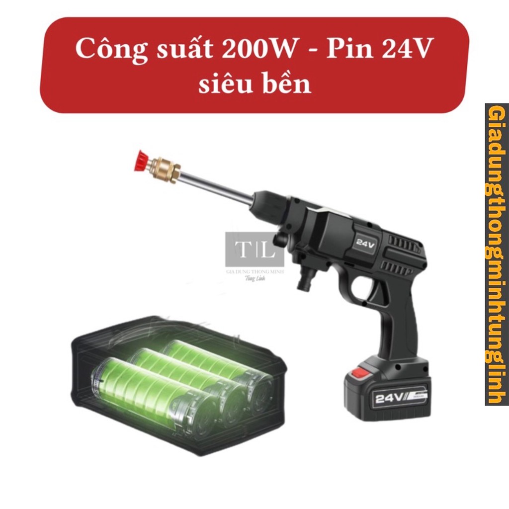 (Combo 2 Sản Phẩm) Máy tăng áp lực nước và Thùng nước gấp gọn - Tăng áp lực nước từ 3 đến 5 lần, 3 chế độ phun linh hoạt