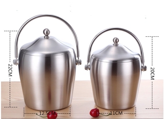 Xô Đá Inox #304 Mờ Cao Cấp Giữ Nhiệt 2 Lớp Dày