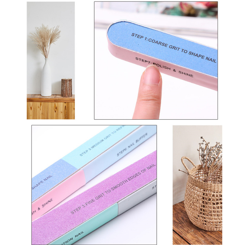 Cây dũa móng sáu mặt in hai mặt dùng để đánh bóng móng tiện dụng