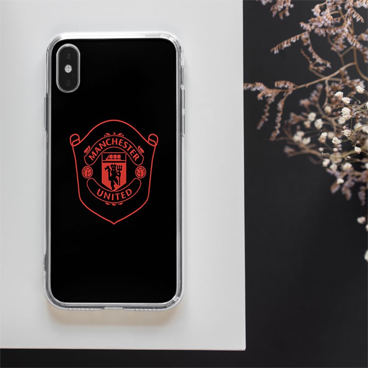 Ốp lưng logo Manchester United trên nền đen cho Iphone 5 6 7 8 Plus 11 12 Pro Max X Xr MAN20210023