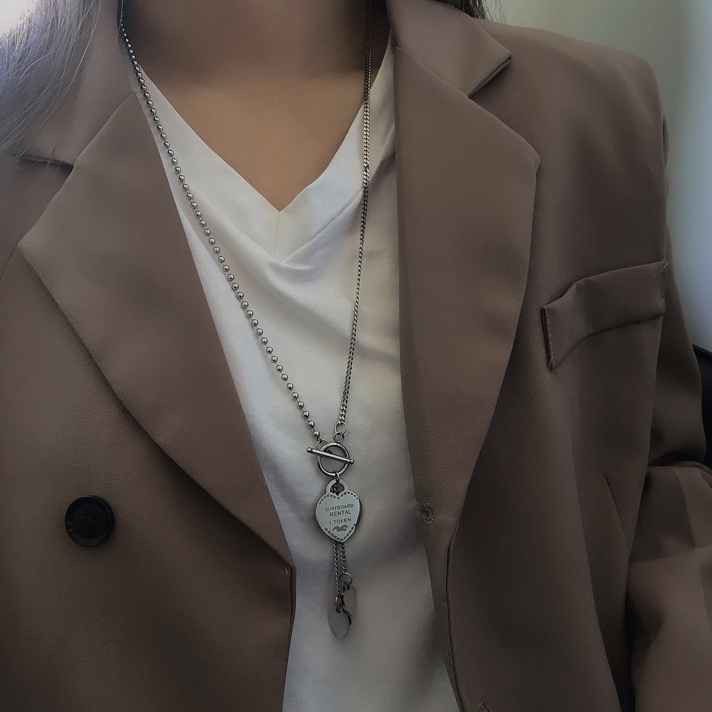 Dây Chuyền Bằng Thép Titan Mặt Chữ Love Phong Cách Hàn Quốc Thời Trang Thu Đông 22758