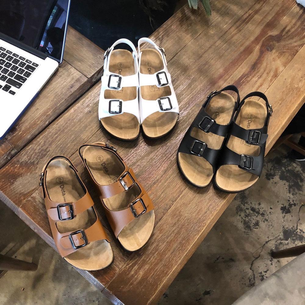 [CỰC RẺ] GIÀY SANDAL ĐẾ TRẤU 2 KHÓA BIRKEN DA PU BÒ- SATA21B