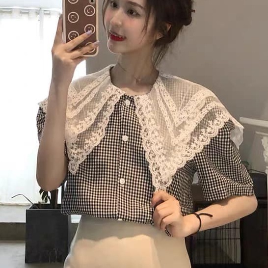 Áo Sơ Mi Caro Tay Ngắn Phong Cách Hàn Quốc (kèm ảnh+video thật)