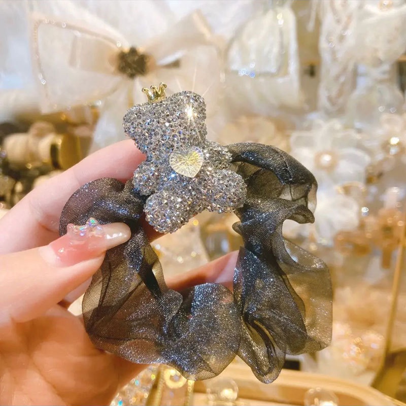 Dây Buộc Tóc Co Giãn Hình Vương Miện Đính Đá Sang Trọng 2022