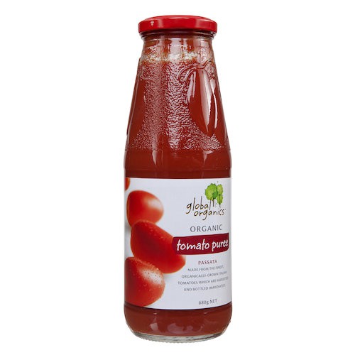 [Date Mới]Sốt Mì Ý Cà Chua Sệt Nguyên Chất Hữu Cơ Global Organics - ORGANIC Tomato Passata (Puree) - Chai 680g