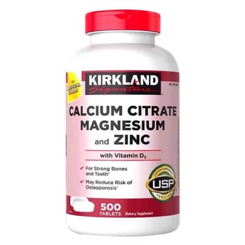 Viên Uống Kirkland Signature Calcium Citrate Magnesium And Zinc 500mg