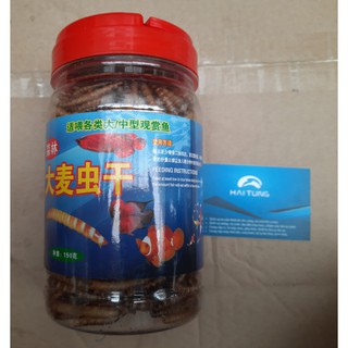sâu rồng sấy khô, thức ăn chuyên dụng cho cá cảnh, cá rồng lọ 150g- 200g