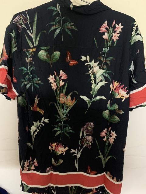 Áo sơ mi pacsun hoa lá cành floral tay ngắn