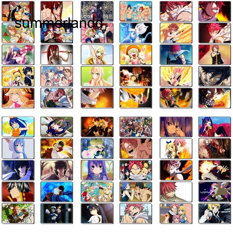Set 10 Thẻ Dán Hình Anime Fairy Tail Bằng Pvc Trang Trí Thủ Công Đa Ứng Dụng Cho Bé
