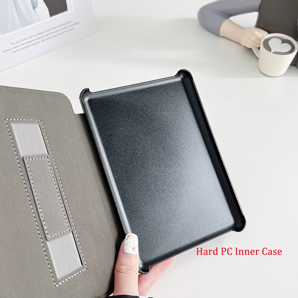 Ốp Điện Thoại Da PU Có Dây Đeo Cổ Tay In Họa Tiết Bò Sữa Cho Amazon kindle paperwhite 1 2 3 10th 6 inch Basic 5th Generation 11th 2021