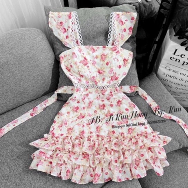 Đầm cánh tiên HOA thiết kế, bo chun eo cực tôn dáng size S , Mã_960( Ảnh chụp sàn thật 100%) | BigBuy360 - bigbuy360.vn