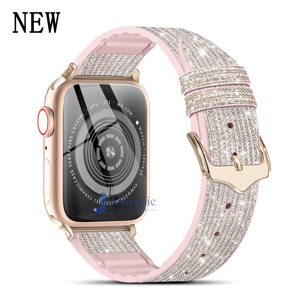 Dây Silicone + Da Thay Thế Cho Đồng Hồ Apple Watch series 8 7 6 se 5 4 3 49mm45mm41mm44mm 40mm 42mm 42mm