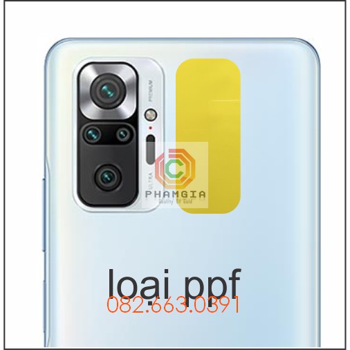 Cường lực camera Xiaomi Redmi Note 10 / Note 10s / Note 10 pro (2021) loại nano , ppf siêu bảo vệ