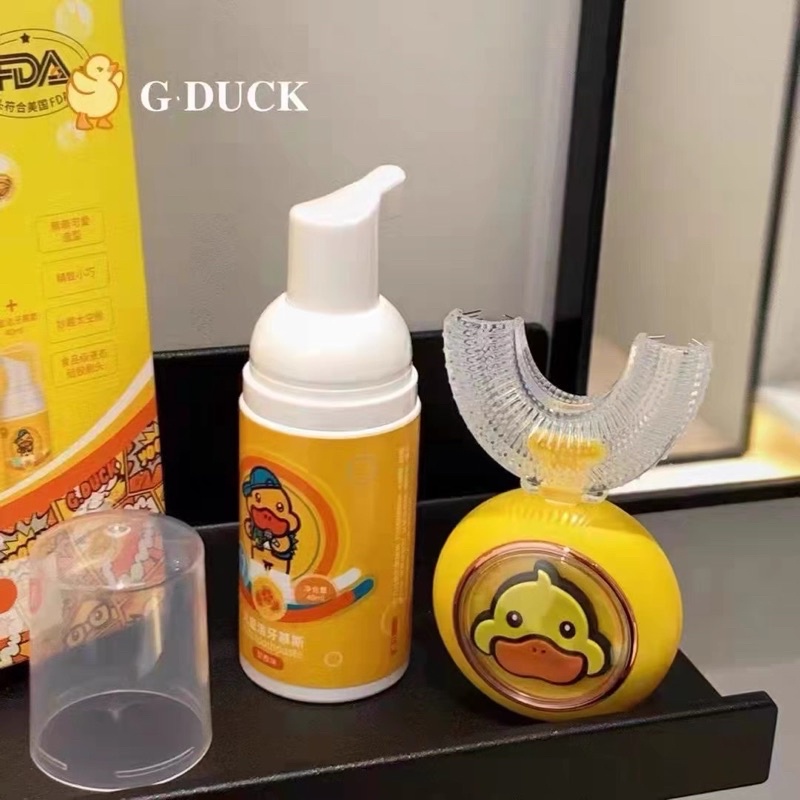 g.duck bàn chải đánh răng điện hình con vịt nhỏ màu vàng tự động cho trẻ em 319
