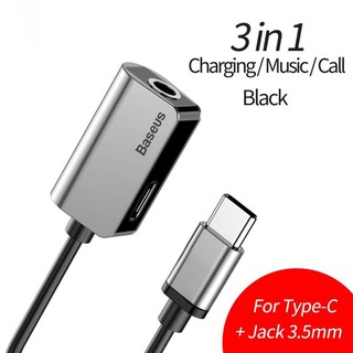 Adapter L40 Baseus chuyển cổng Type-C sang Audio 3.5mm + Type-C