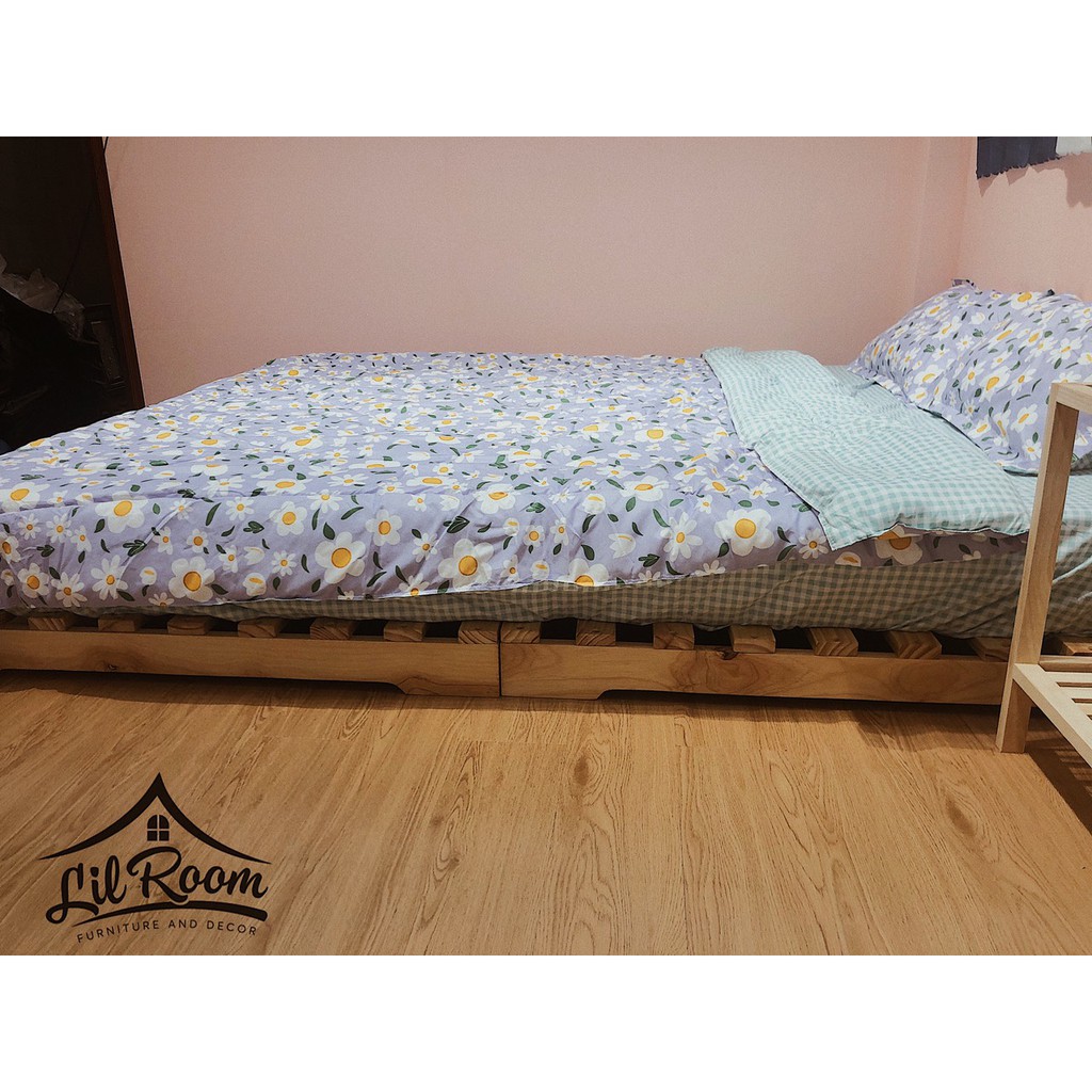 Giường Pallet Gỗ Thông Decor - Giường Gỗ Thông Minh Dễ Dàng Tháo Ráp - Giường Gỗ Tự Nhiên Lil Room Decor