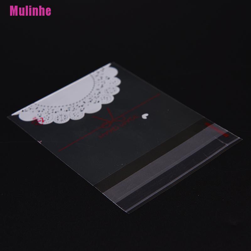 Set 100 Túi Đựng Bánh Kẹo In Họa Tiết Ren Thắt Nơ Xinh Xắn