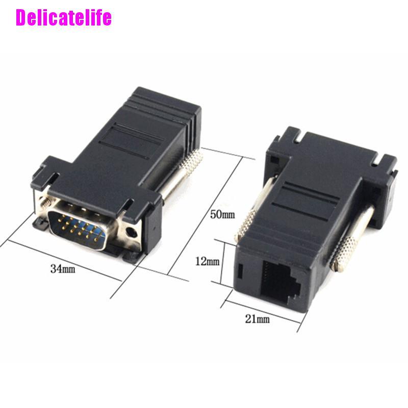 Đầu Nối Dài Vga Rgb Hdbd Sang Lan Cat5 Cat6 Rj45