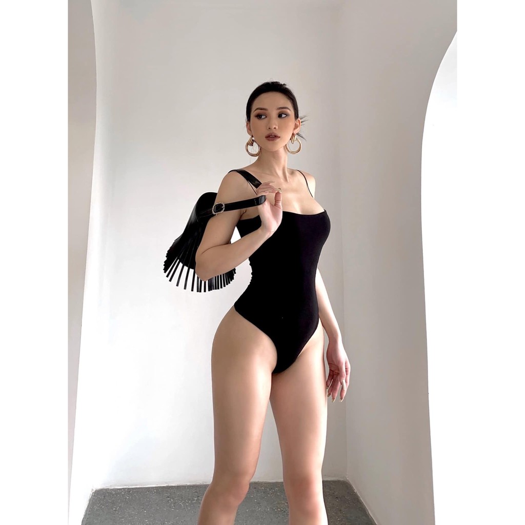 Áo Hai Dây Bodysuit Nữ Busy Hai Lớp Thun Dẻo Co Giãn Ôm Sát HDB