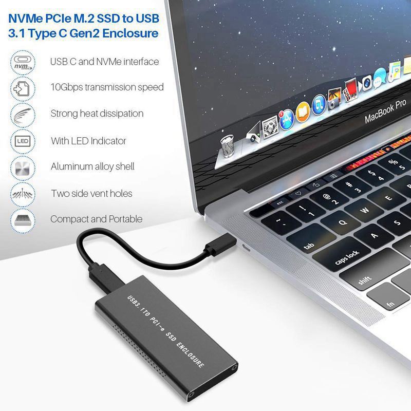Pcie Nvme Usb3.1 Hdd Enclosure M.2 To Usb 3.1 Type C M Key Ssd Enclosure Hard V1 | BigBuy360 - bigbuy360.vn