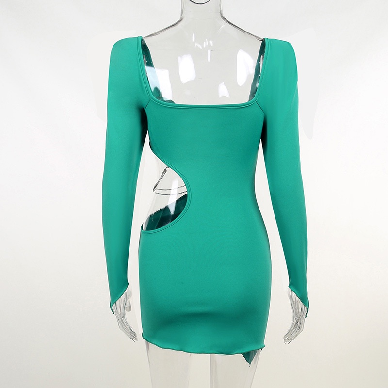 Đầm Dài Tay Cổ Vuông Thiết Kế Đơn Giản Thời Trang Dành Cho Nữ