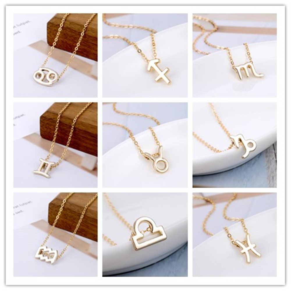 Vòng cổ mặt dây hình 12 cung hoàng đạo thời trang xinh xắn