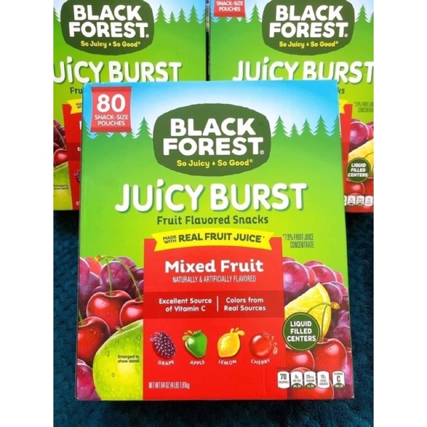 Kẹo Dẻo Black Forest Organic Gummy Bears và nhân hoa quả