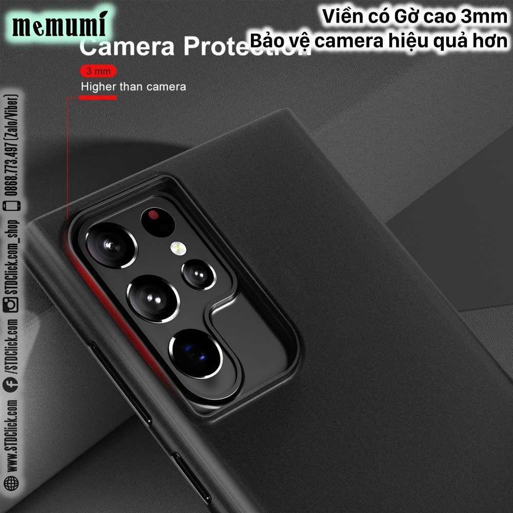 ỐP LƯNG SAMSUNG GALAXY S22 ULTRA 5G MEMUMI MỎNG LỤA CHÍNH HÃNG HÀNG CHUẨN