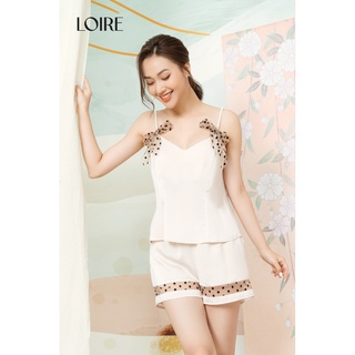 Bộ Đồ Ngủ Lụa Phối Nơ Lưới Điệu Đà Loirechic BDN32