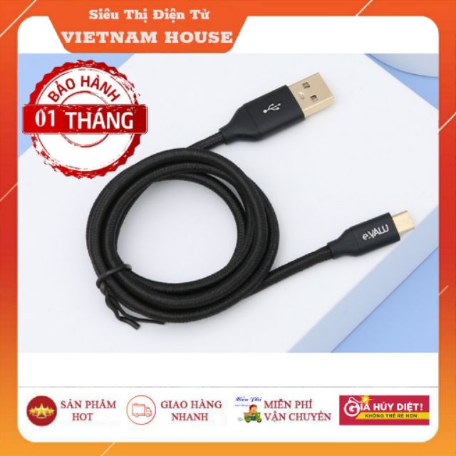 [Hàng Chính Hãng]🔴Dây cáp Micro USB 1 m e.VALU LTM-01 Max 2.1A