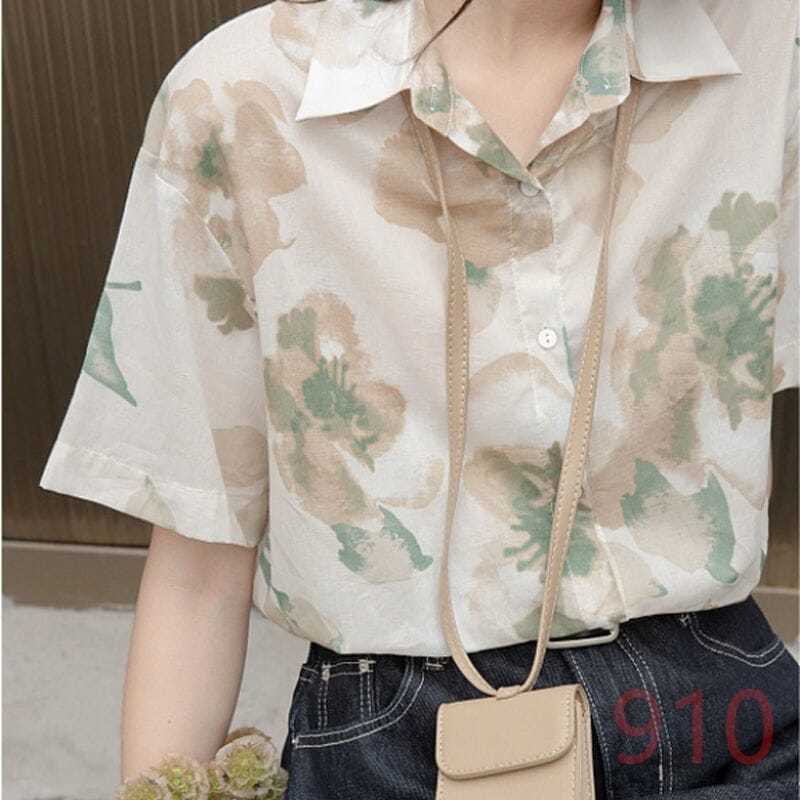 Áo Sơ Mi Nữ Vải Hoa Thời Trang Hàn Quốc Xinh Xắn