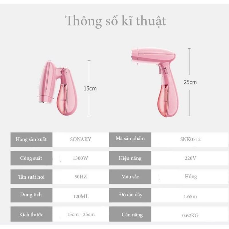 Bàn Là, Bàn Ủi Hơi Nước Cầm Tay SOKANY - SK 3060 Công Suất 1500W Mạnh Mẽ