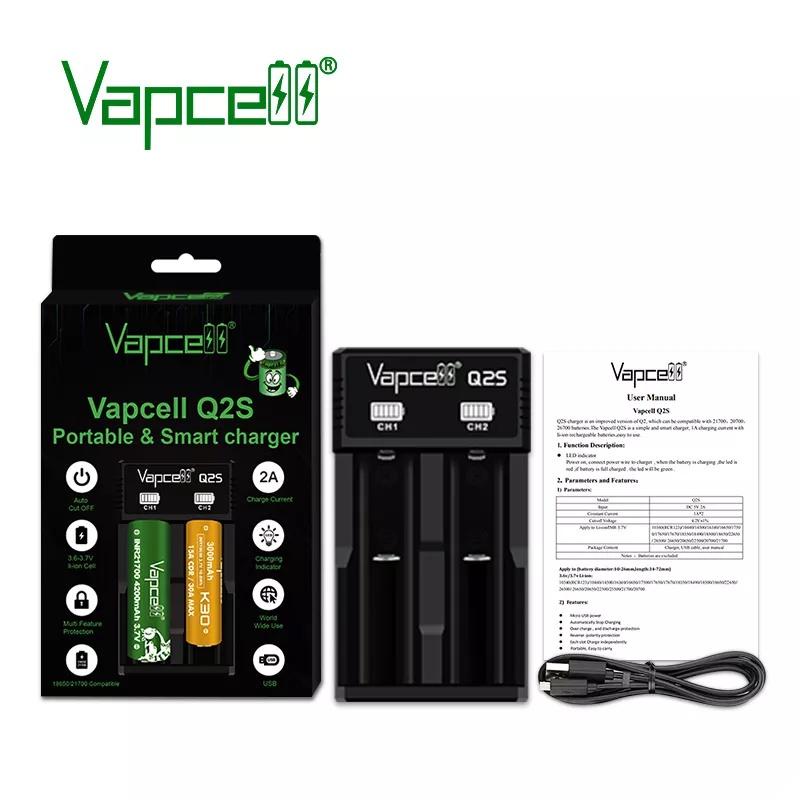 Sạc pin VAPCELL Q2S thông minh nhỏ gọn không kén và sạc được mọi loại pin